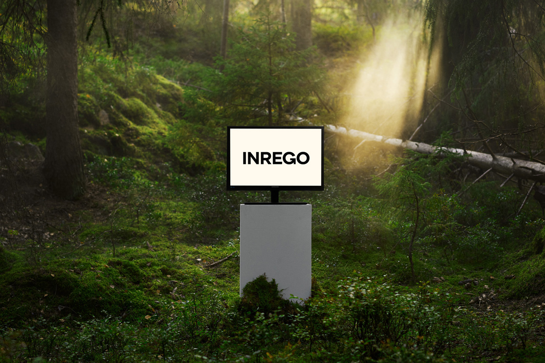 återbruksbesparing på Inrego, dator i skogen