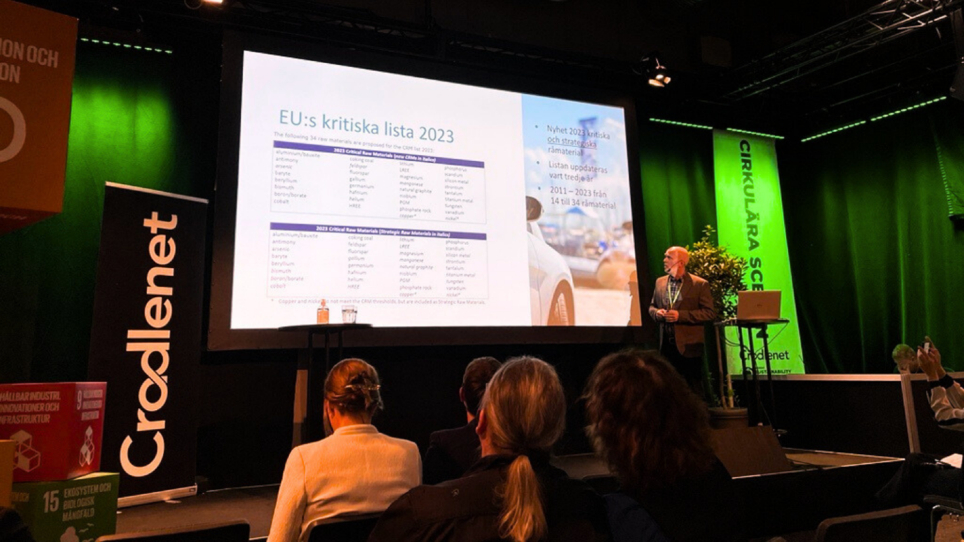 Bild från Christian Junestedts föredrag på Nordic Sustainability Expo 2023.